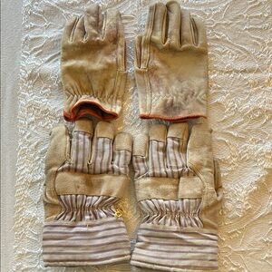 Kinco Pig Skin Leather Striped Beige Work Gloves & Vollen Leather Work Gloves